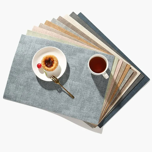 Double-Sided Faux Leather Placemats – Waterproof & Heat-Resistant Nordic Table Mats