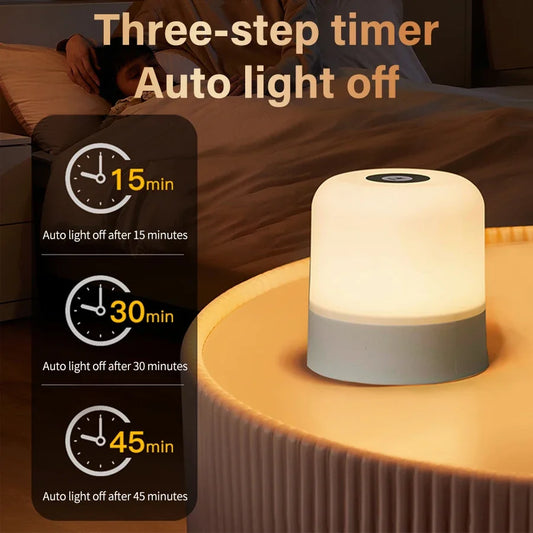 13-Color LED Table Lamp – Touch & Remote, Dimmable Rechargeable Night Light