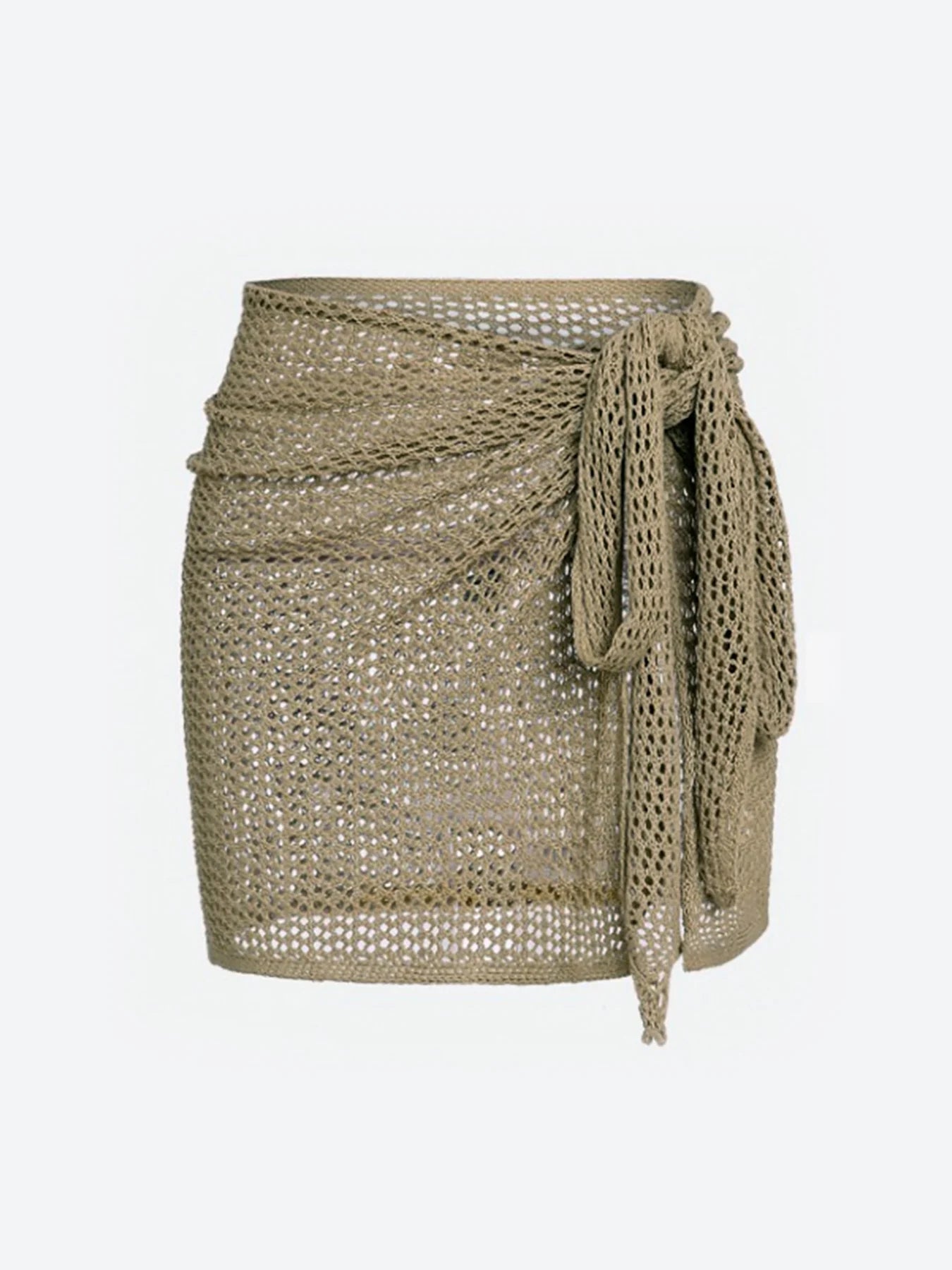 Women’s Knitted Hollow Beach Cover-Up Skirt – Sexy Summer Slit Design.