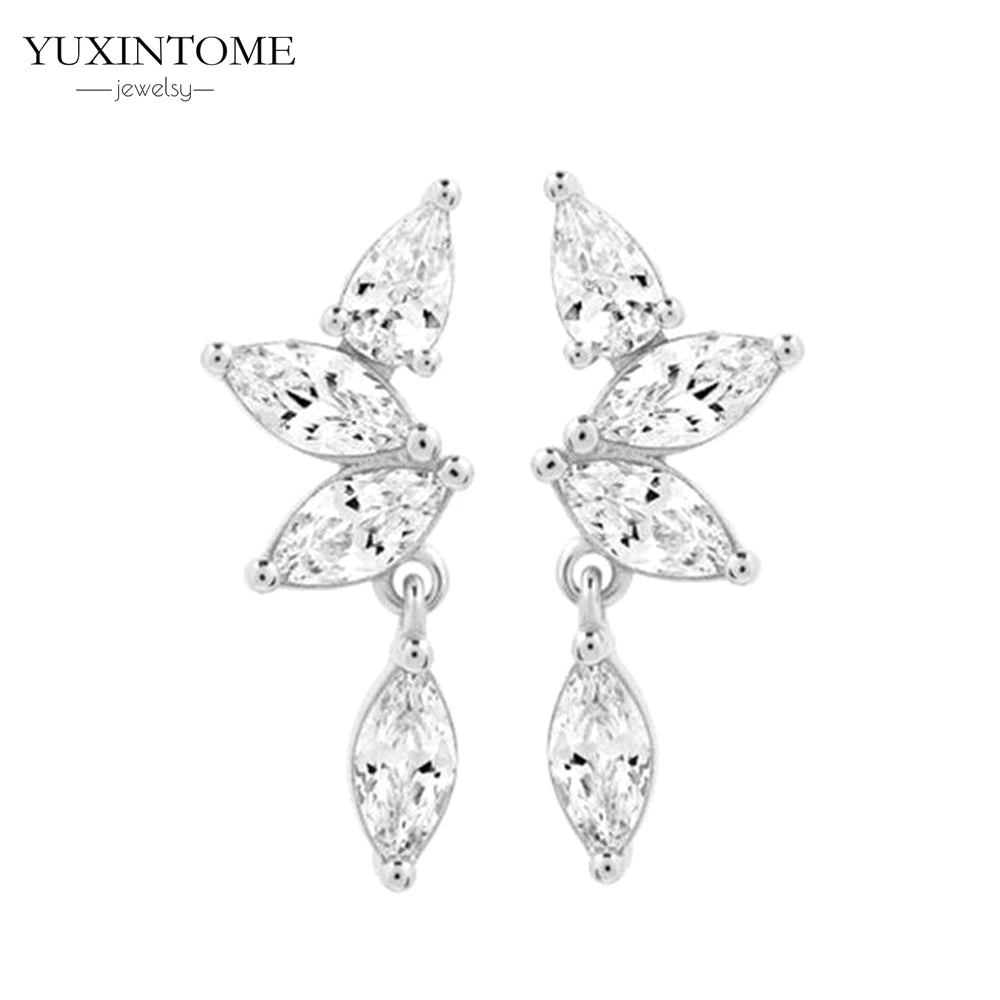 925 Sterling Silver White Zircon Tassel Hoop Earrings — Women’s Luxury Korean Fashion Jewelry 2025