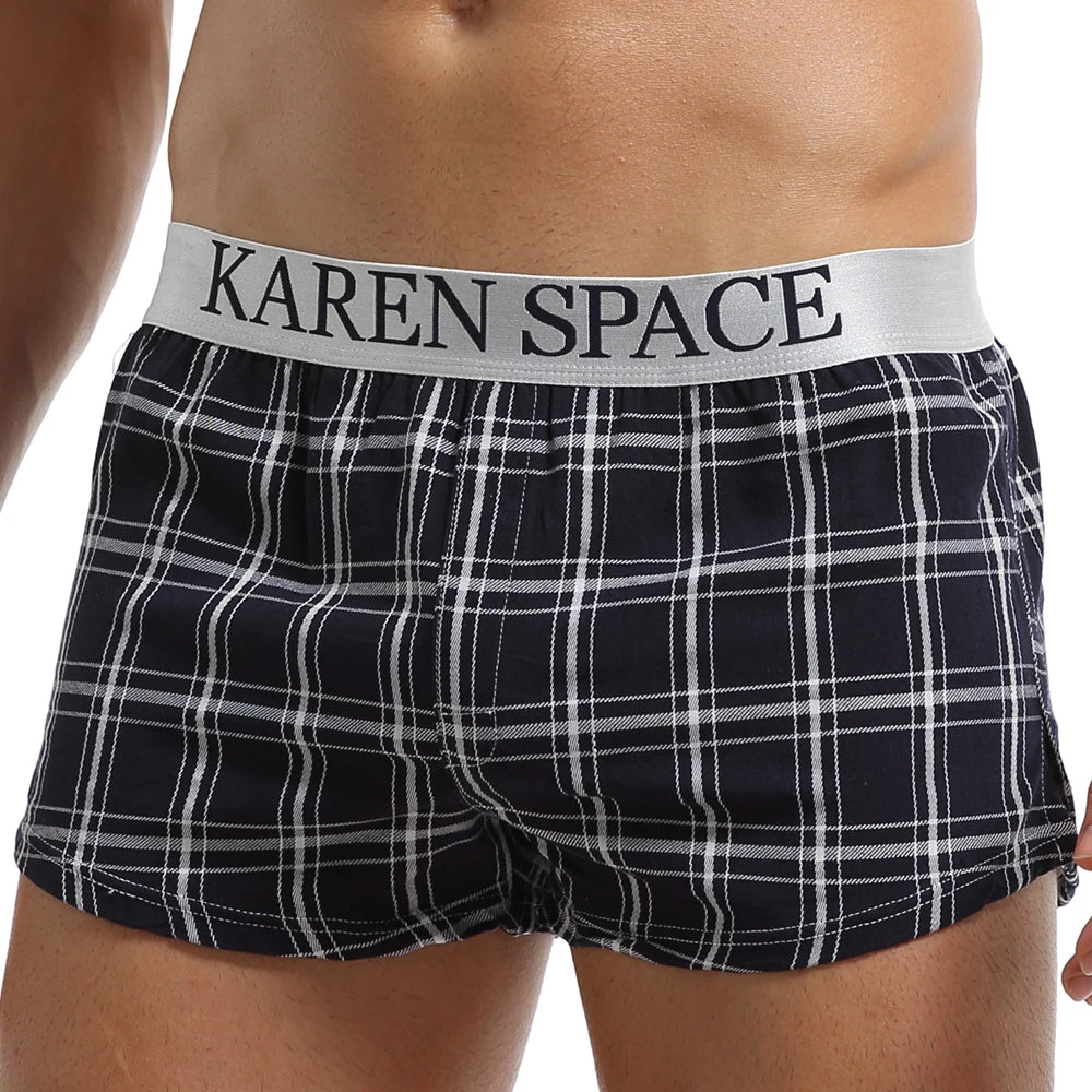 Men’s Plaid Boxer Shorts – Cotton Modal, Breathable & Comfortable Sleepwear