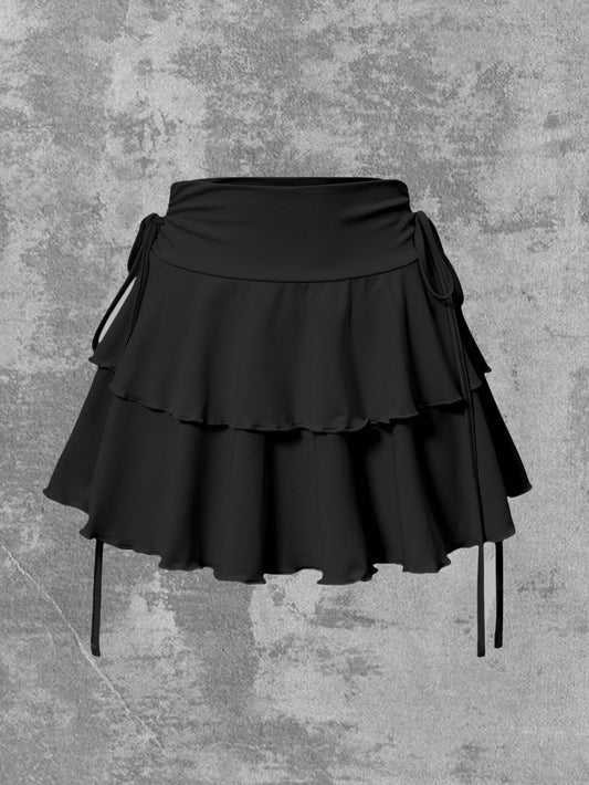 2025 Women’s Summer High Waist Slim Fit Solid Color Short Skirt