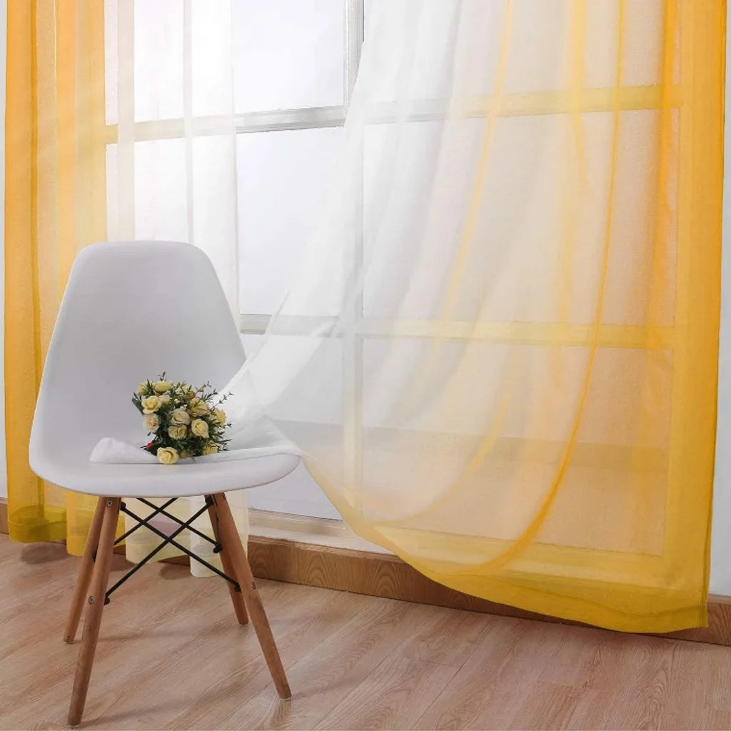 Gradient Blackout Curtains – Light-Filtering Faux Grommet Drapes for Bedroom & Living Room