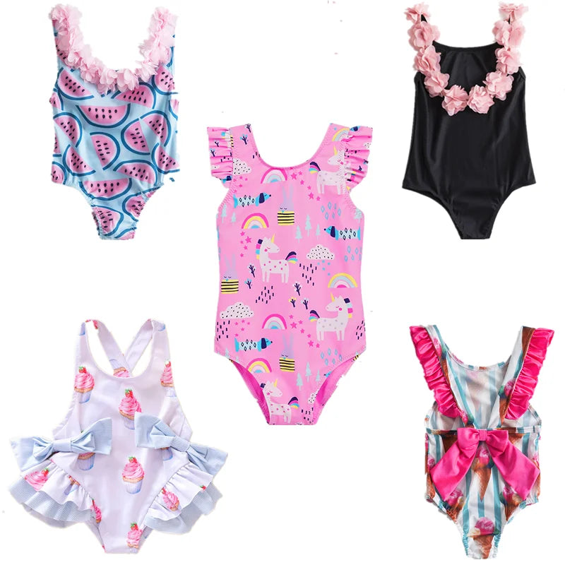 Girls’ 2024 Swimsuit – Toddler & Infant Floral Bikini & One-Piece Swimwear Set