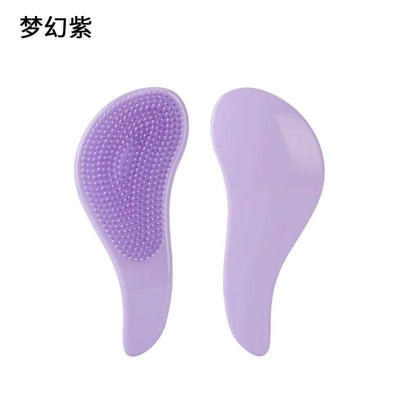 Marble Anti-Static Mini Comb – Plastic Detangling & Scalp Massage Hairbrush for Women, Shower & Salon Use
