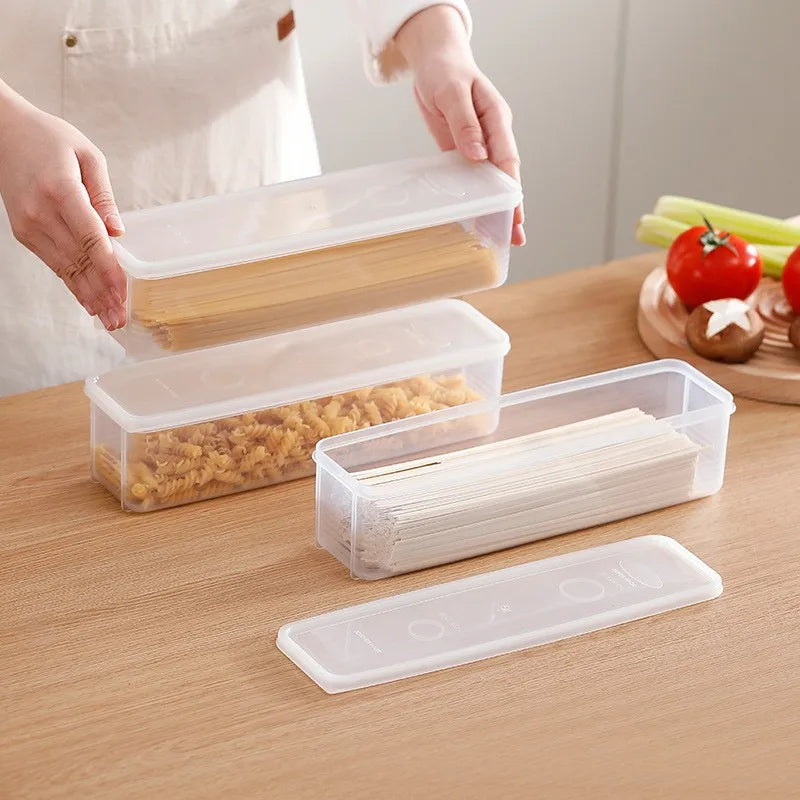4-Pack Long Plastic Food Storage Containers – Reusable Fridge Organizers