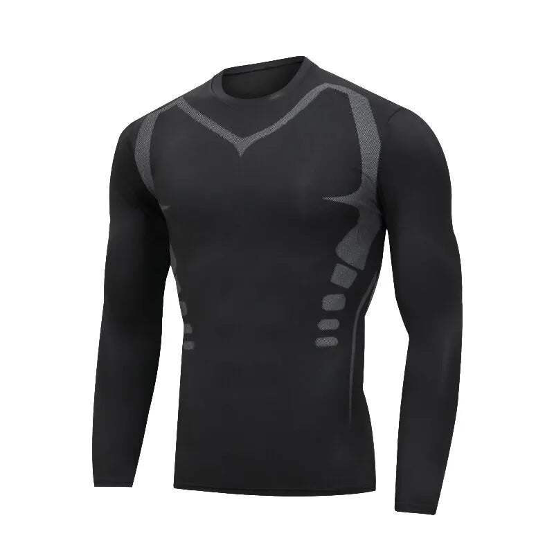 Men’s Quick-Dry Compression Sports Top — Long Sleeve for Running, Cycling, Fitness & Training