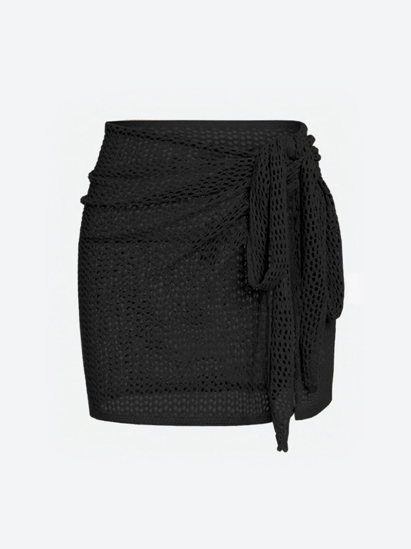 Women’s Knitted Hollow Beach Cover-Up Skirt – Sexy Summer Slit Design.