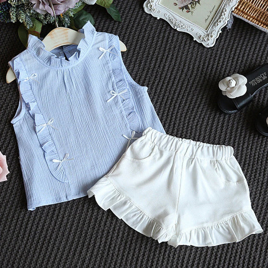 Toddler Girl Summer Outfit – Printed T-Shirt & Shorts Set (0–5 Years)