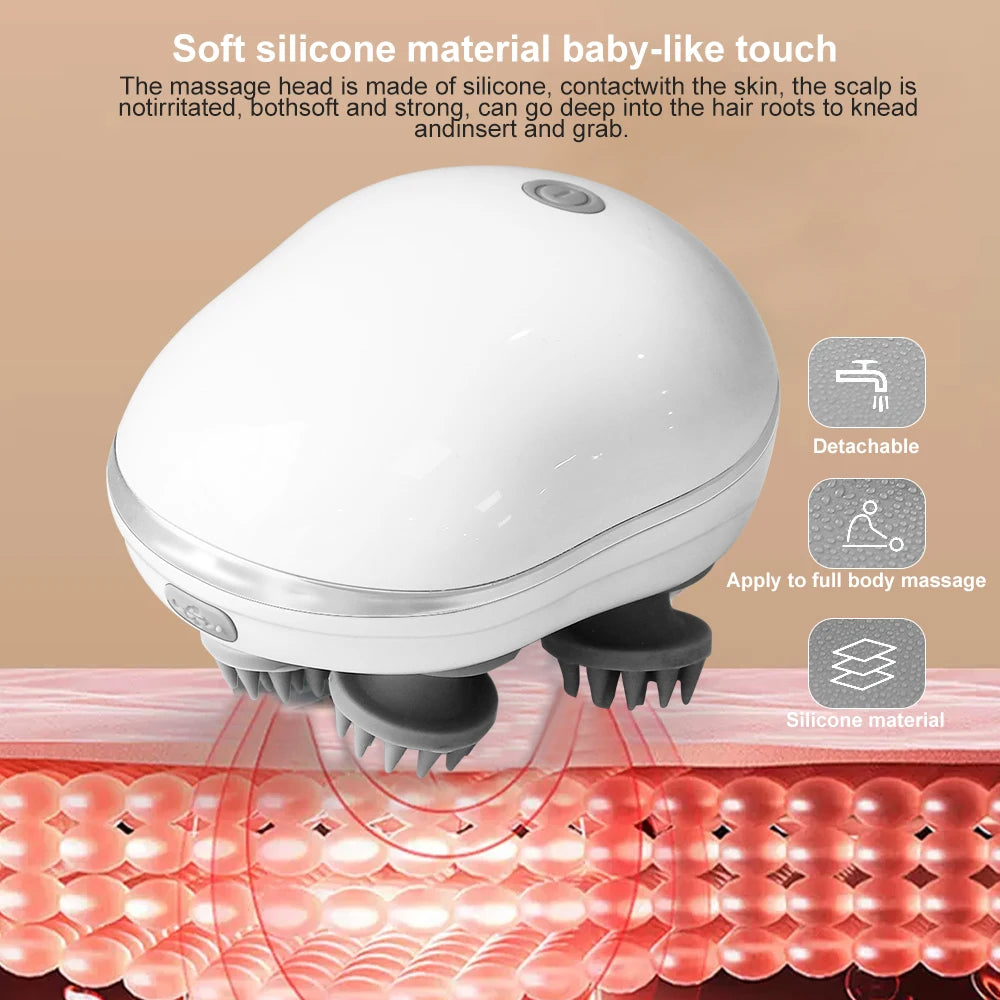Electric Head & Scalp Massager – Rechargeable Anti-Stress Massage Tool