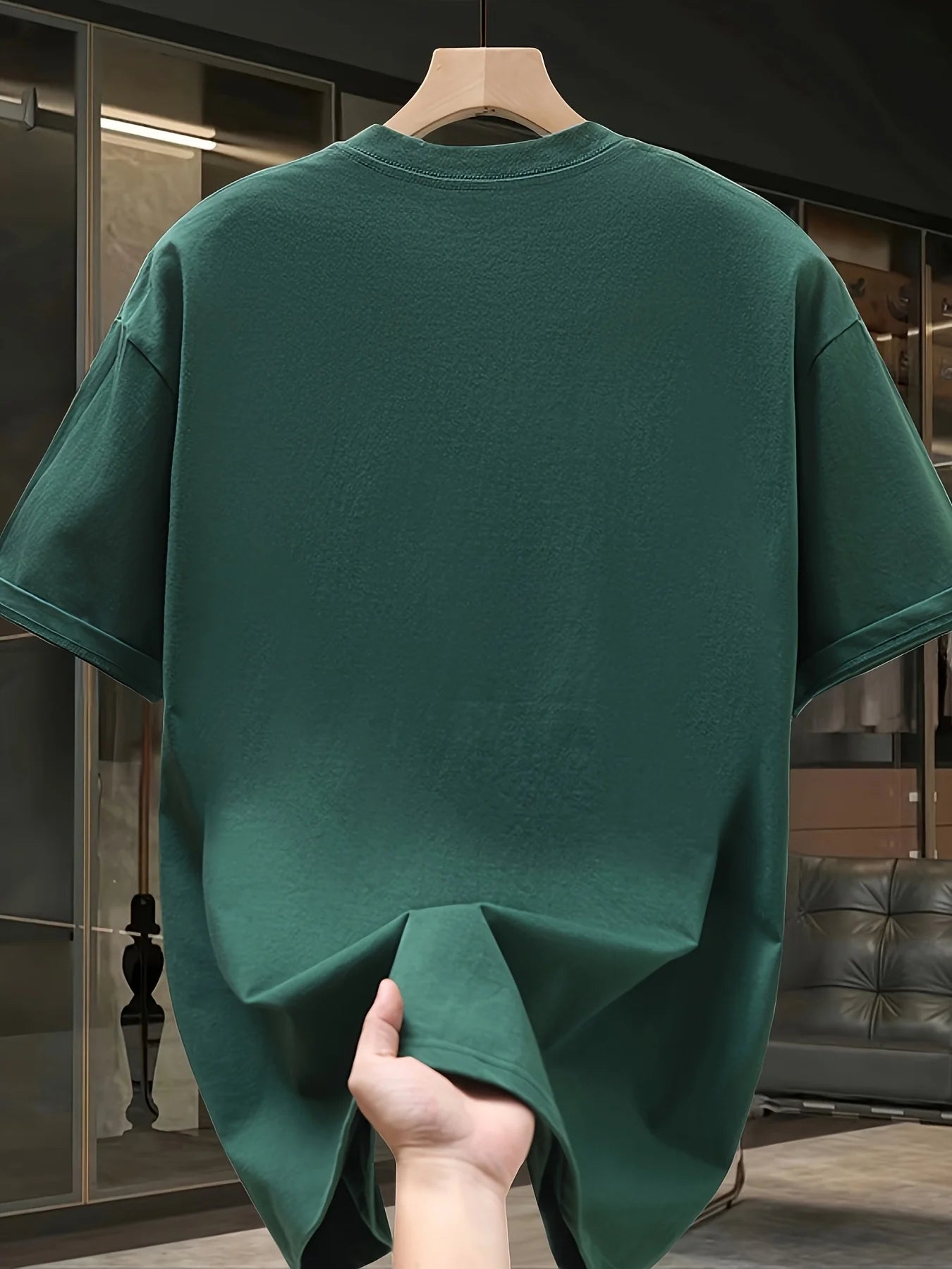 Men's Summer 100% Cotton Loose-Fit Calvin Print Casual Sports Tee, Round Neck, Short Sleeve.