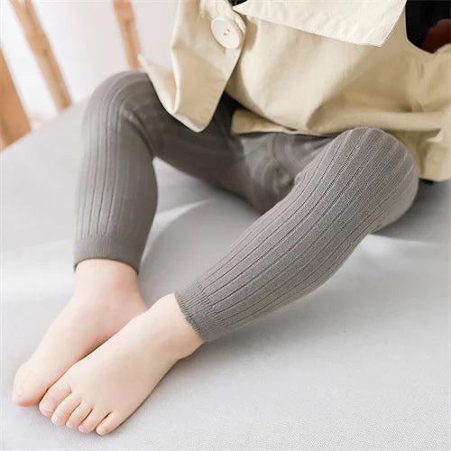 Baby Boys Girls Cotton Knitted Tights – Solid Newborn & Toddler Pantyhose 0-3 Years