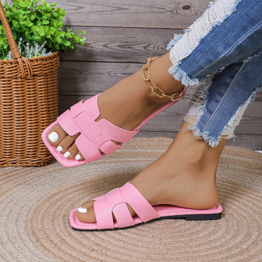 Plus Size Women’s Knitted Sandals – Casual Flat Summer Beach Shoes for Comfort & Style