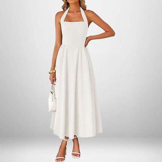 2025 Summer Women’s Elegant Backless Sleeveless Long Dress – Square Collar