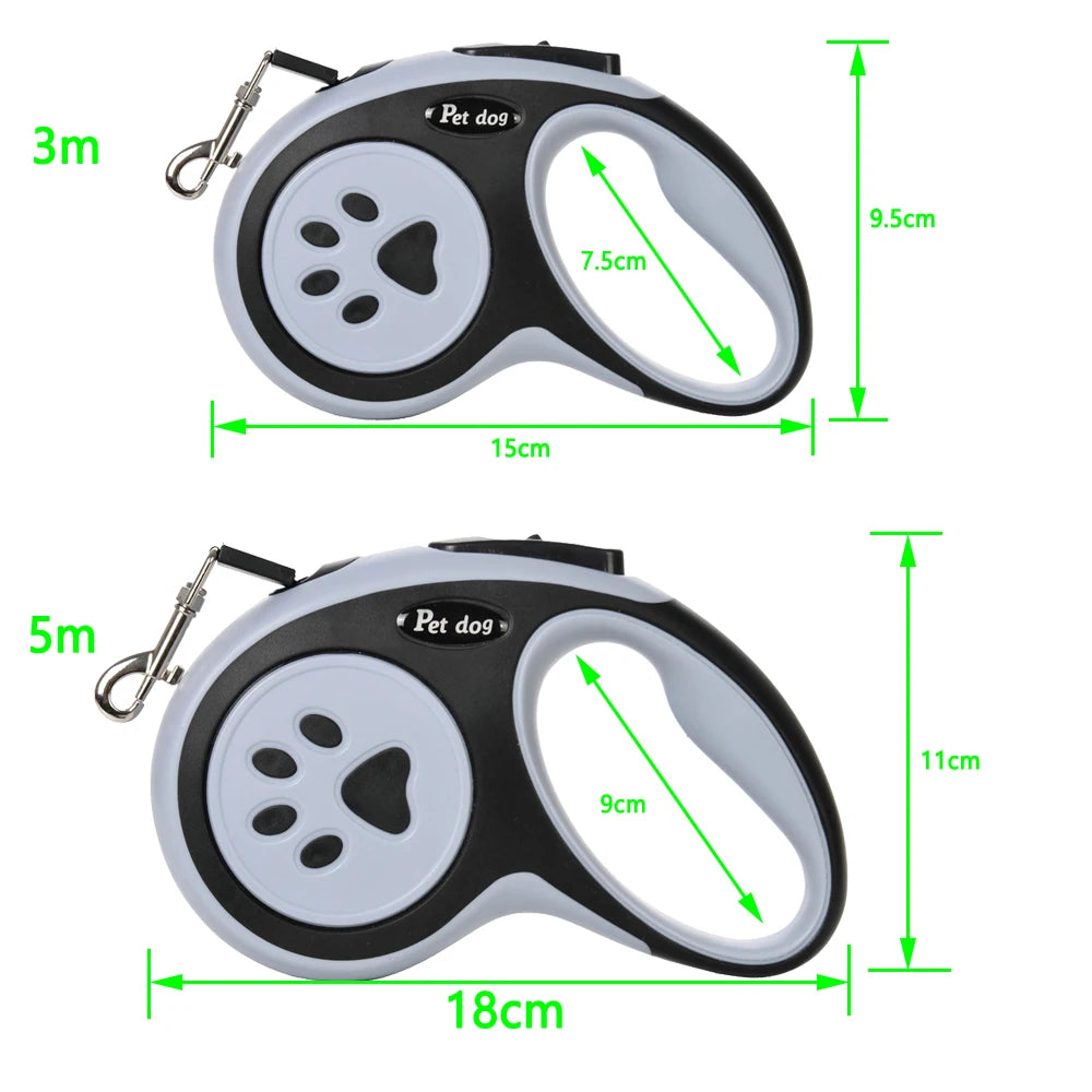 Retractable Dog Leash – 3m/5m Strong Nylon for Small to Large Dogs