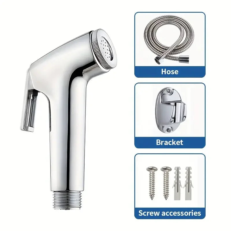 Handheld Toilet Spray Gun — 1-Piece Bathroom Flusher Set