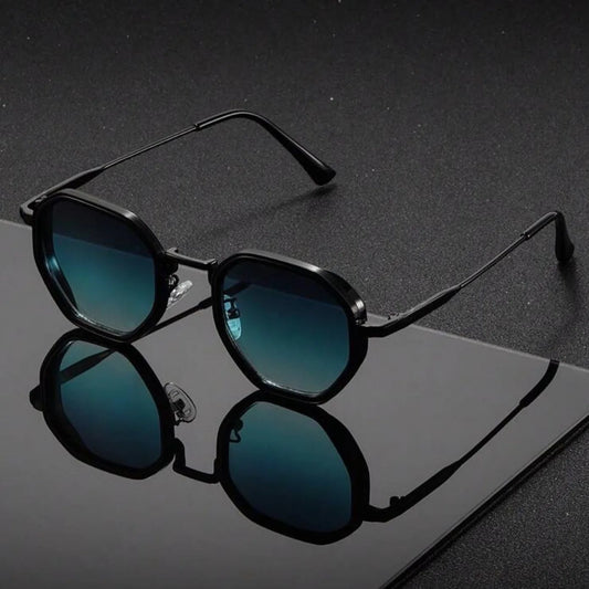Unisex Retro Square Metal Sunglasses