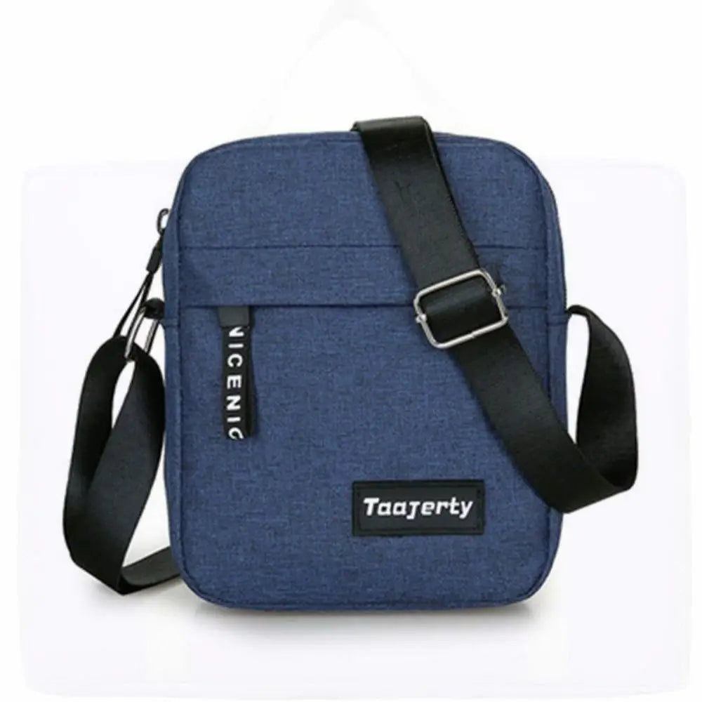 Men's Nylon Crossbody Bag – Solid Color, Casual Retro Style for Daily & Business Use.