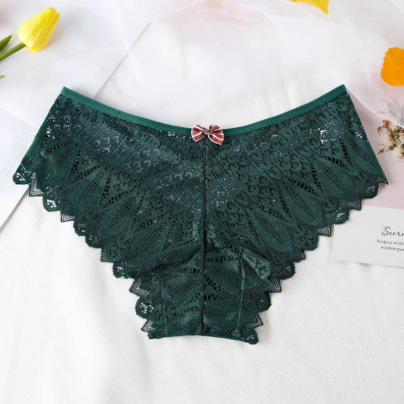 Sexy Women’s Lace Panties – Low-Waist Transparent Breathable Lingerie