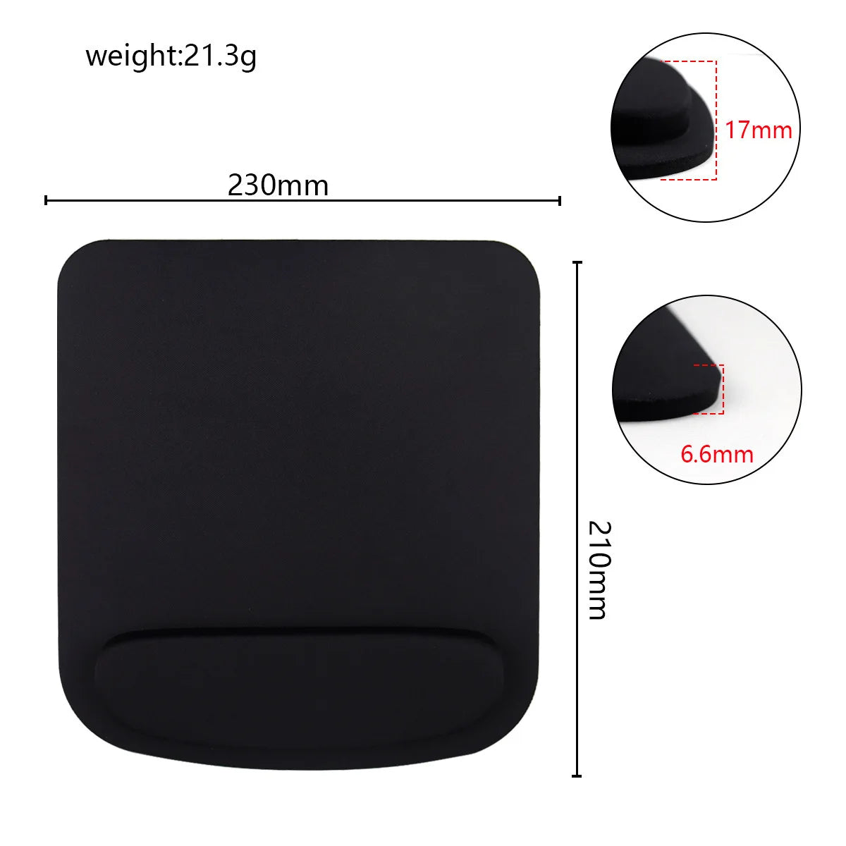 Computer Gaming Mouse Pad – Ergonomic Wrist Rest, EVA Material, Solid Color, Comfortable Desk Mat for Office & Home