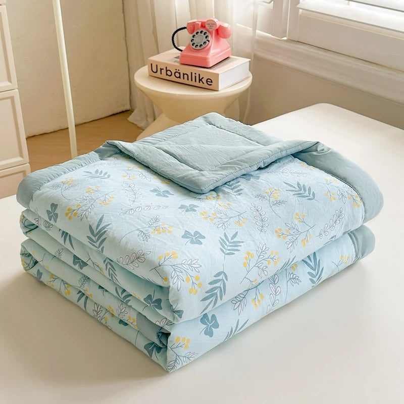 2025 Cotton Summer Quilt – Lightweight, Skin-Friendly, Ultra-Soft Printed Comforter/Blanket