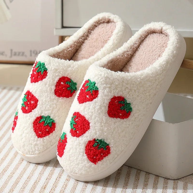 Winter Cotton Slippers — Warm Indoor Plush Cartoon Smiley Face Home Shoes, Thick-Soled Couple Style