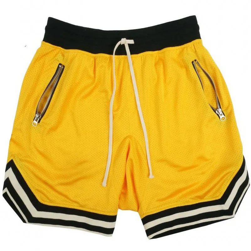 Men's Quick-Dry Sports Shorts – Breathable, Zipper Pockets, Drawstring, Loose Fit