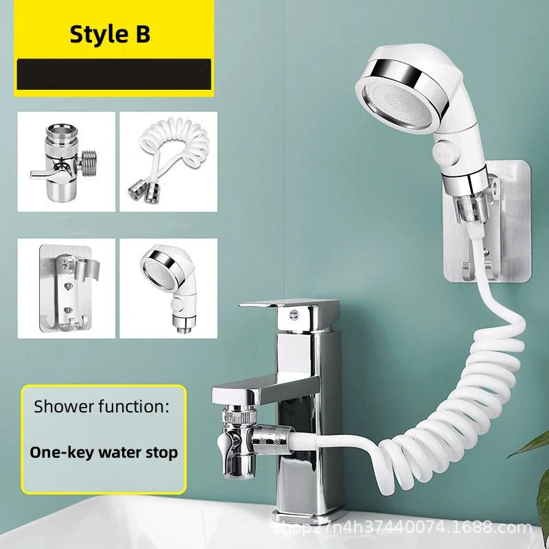 Flexible Shower Head & Faucet Nozzle – Hair Wash & Toilet Spray Attachment