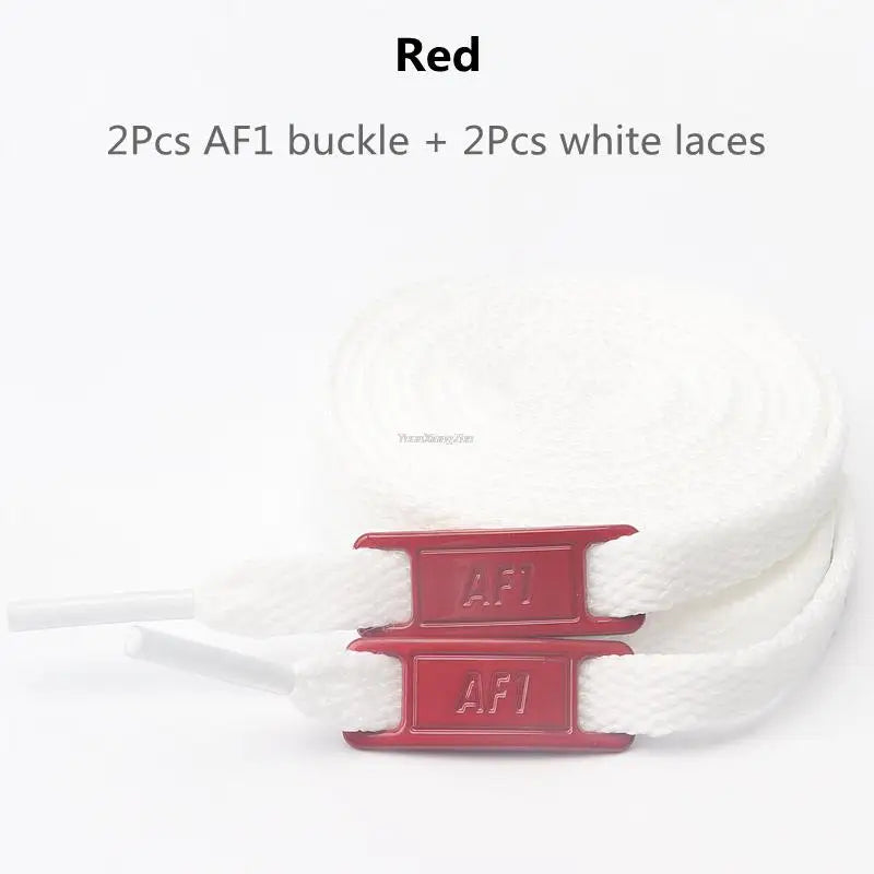 Original AF1 Shoelace Set – White Flat Laces with Shoe Decoration for Air Force 1 Sneakers & Accessories