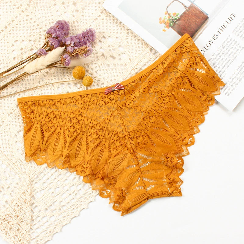 Sexy Women’s Lace Panties – Low-Waist Transparent Breathable Lingerie