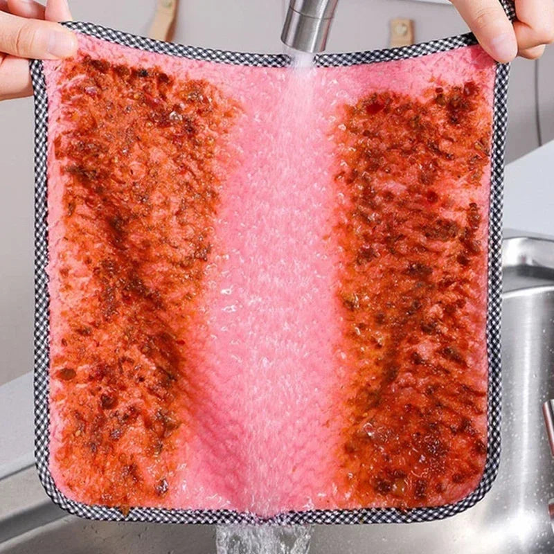 Oil-Free Kitchen Cleaning Rag — Thick, Non-Stick, High-Efficiency Cloth (Random Color)