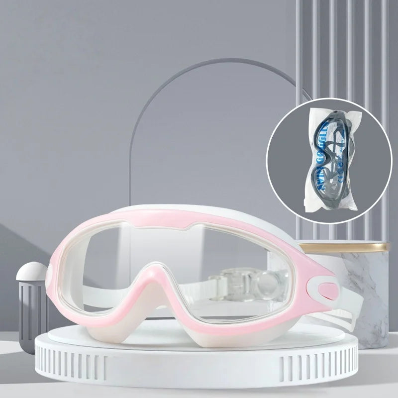 HD Anti-Fog Swimming Goggles – Waterproof Electroplated Large Frame
