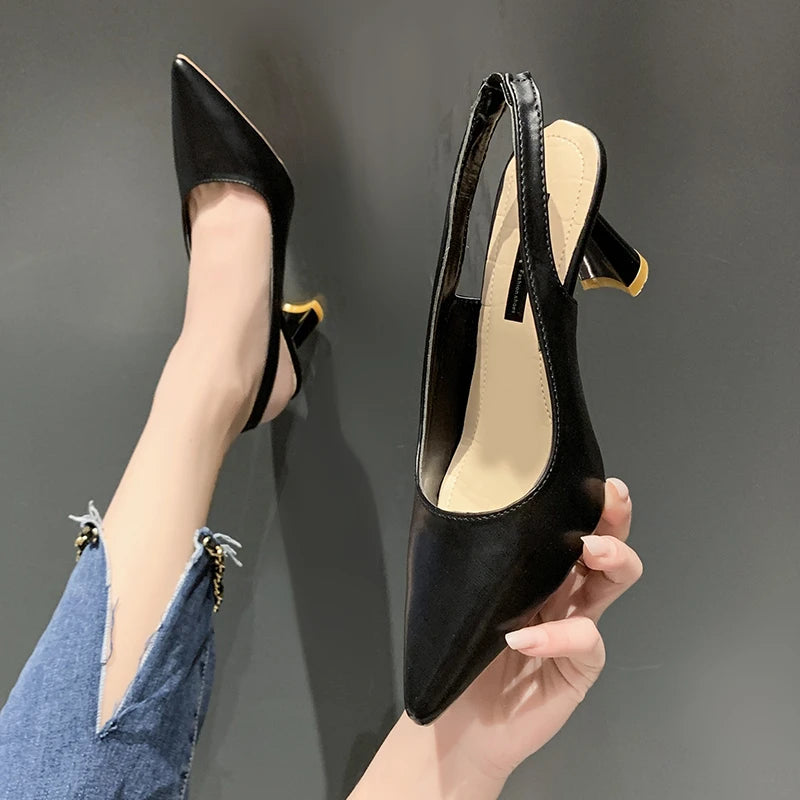 2024 Summer Women's Pointed Toe Stiletto Sandals – Sexy, Elegant, Comfortable High Heels for Banquet & Casual Wear