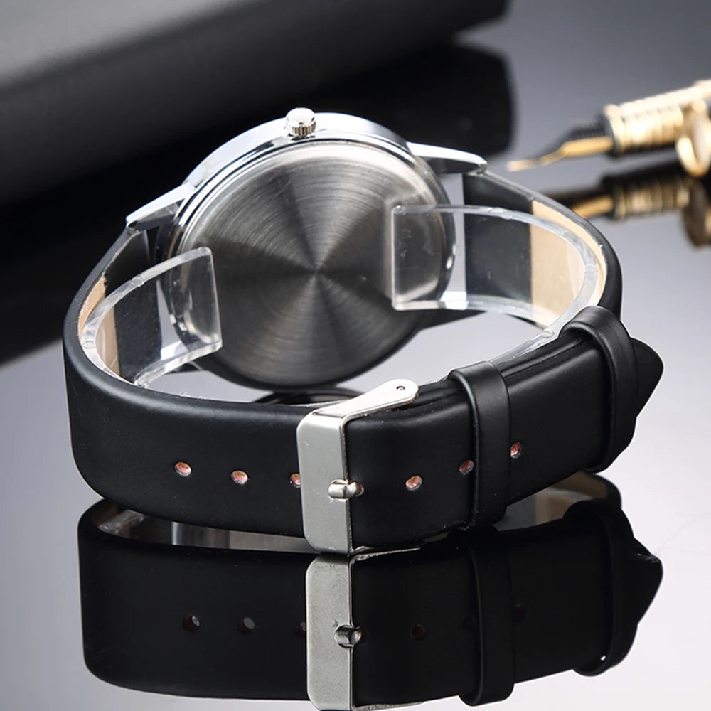 Simple Fashion Metal Round Dial Quartz Watch – Unisex Minimalist