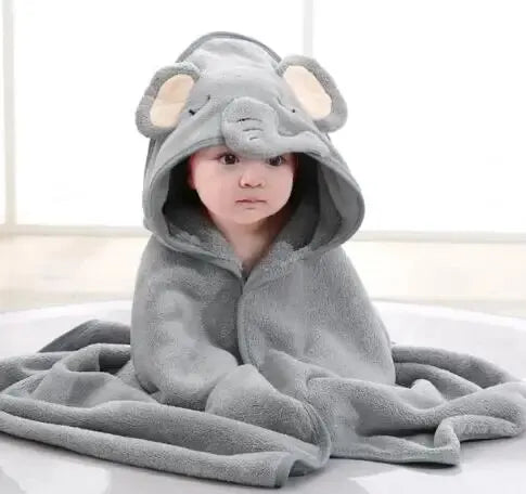 Toddler Hooded Coral Fleece Bath Towel