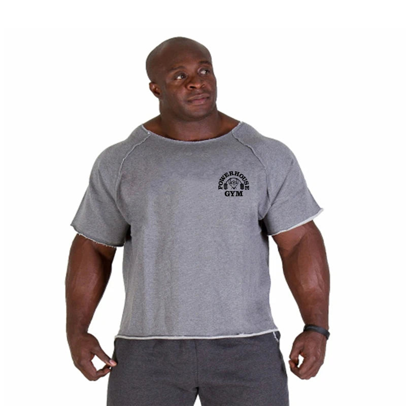Men’s Gym & Fitness T-Shirt – Breathable, Oversized, Vintage Graphic Short Sleeve Cotton Top