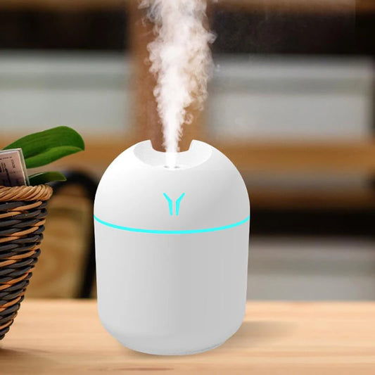250ML USB Mini Air Humidifier & Essential Oil Diffuser – Ultrasonic Quiet Mist Maker with LED Color Lamp for Home & Car