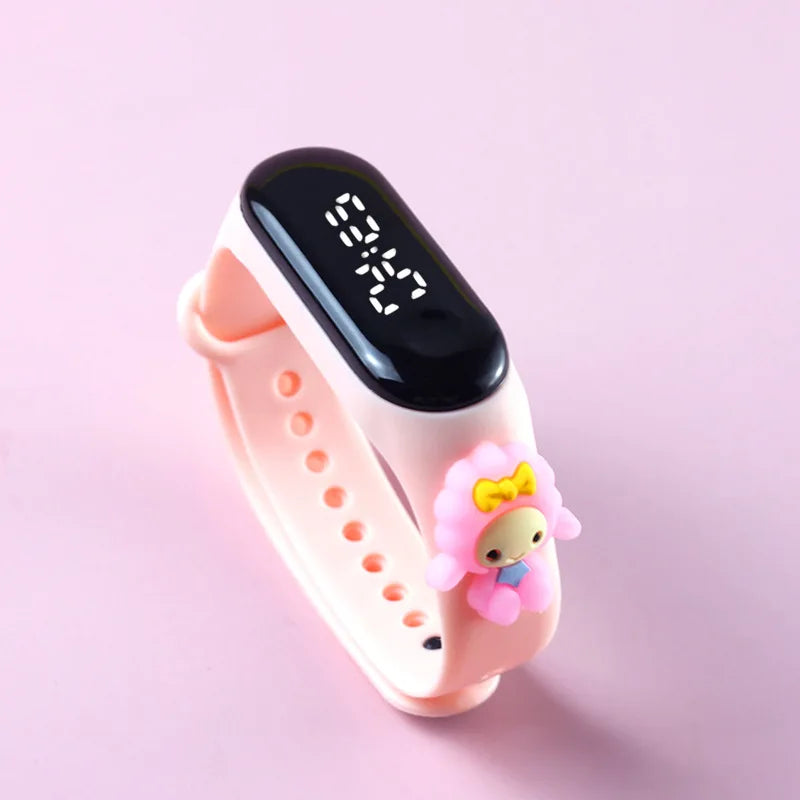 Kids' Fashion LED Watch – Mickey & Spiderman Design, Waterproof Sports Bracelet