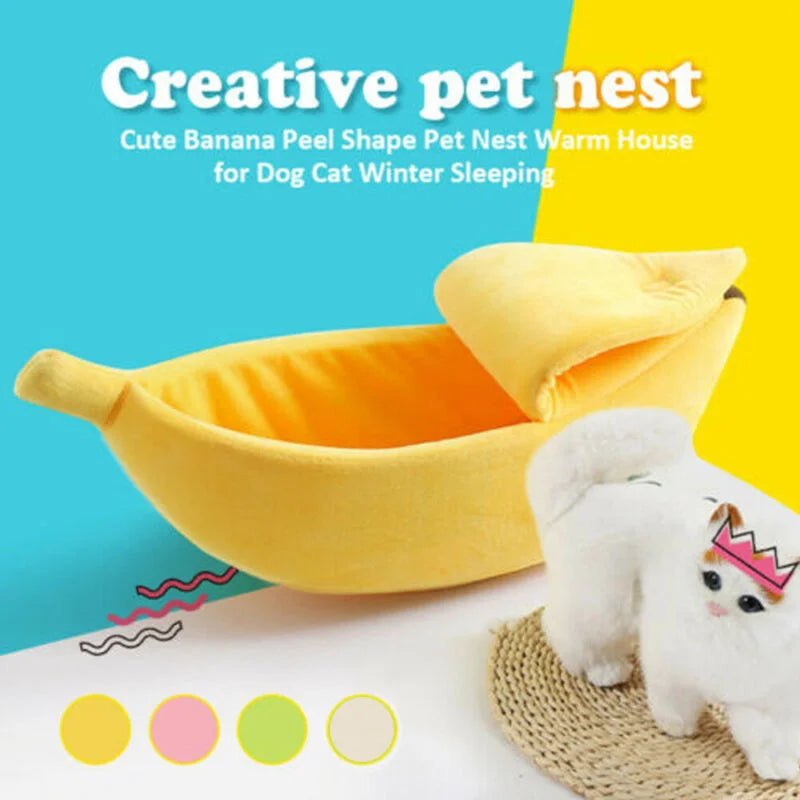Banana Cat Bed – Cozy, Cute & Portable Pet Cushion