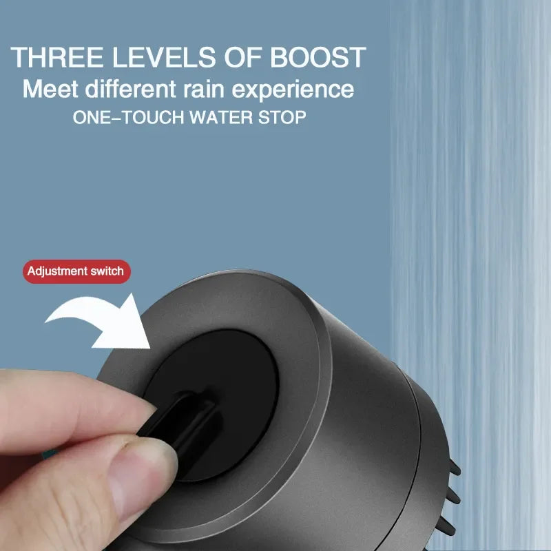 Adjustable High Pressure Shower Head – Filter + Massage Spray