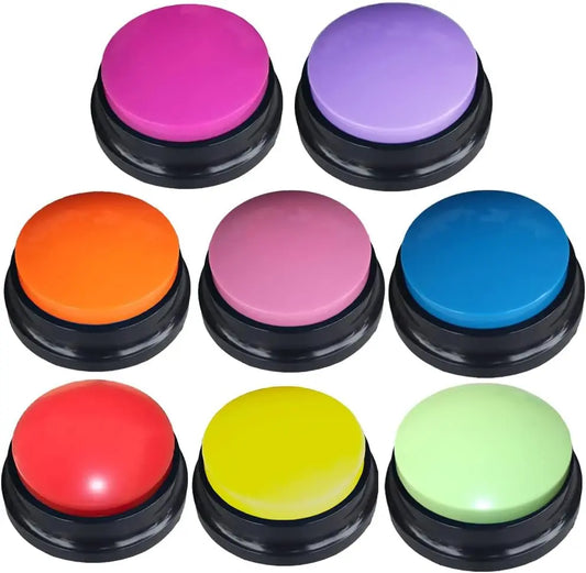 Voice Recording Button — 30s Record & Playback Pet Training Buzzer, Talking Dog Communication Buttons
