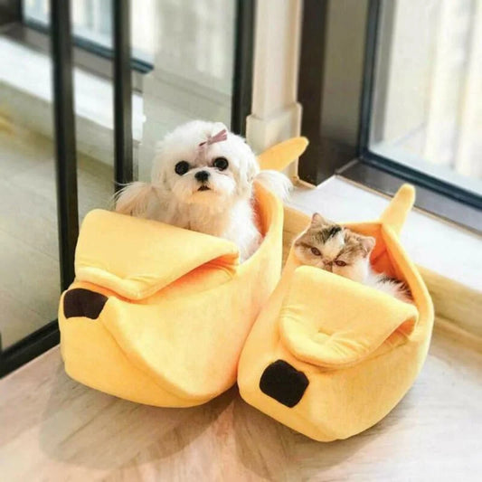 Banana Cat Bed – Cozy, Cute & Portable Pet Cushion