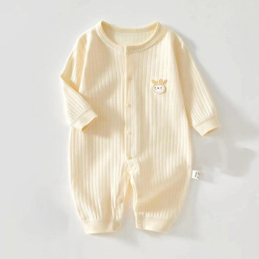 Baby Romper — 0–12M, Long Sleeve, 100% Cotton, Unisex, Spring/Autumn Infant Outfit