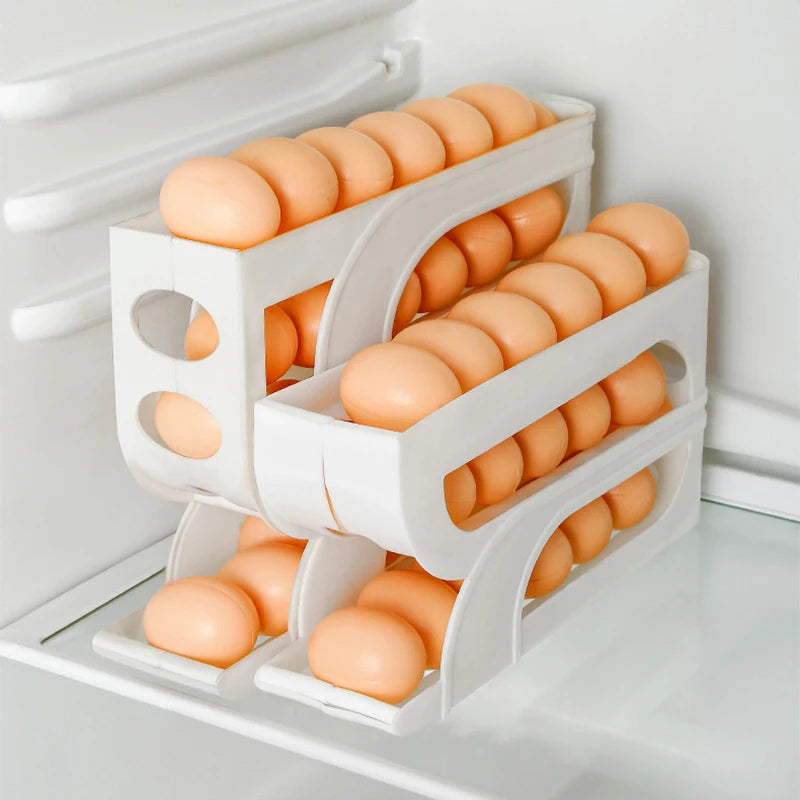 Roll-Out Egg Storage Box – Holds 30 eggs, durable & space-saving.