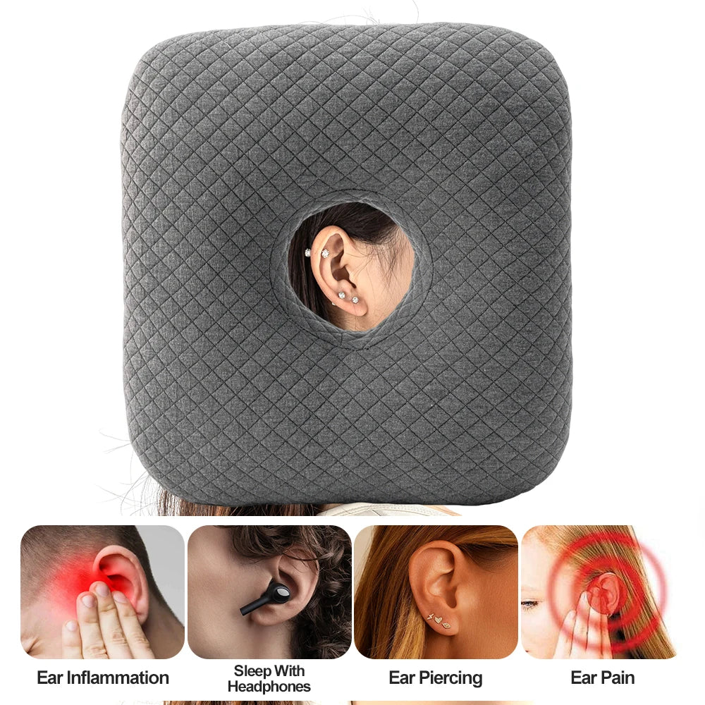Soft Skin-Friendly Side-Sleeping Pillow with Ear Hole – Relieves Ear Pressure & Earache