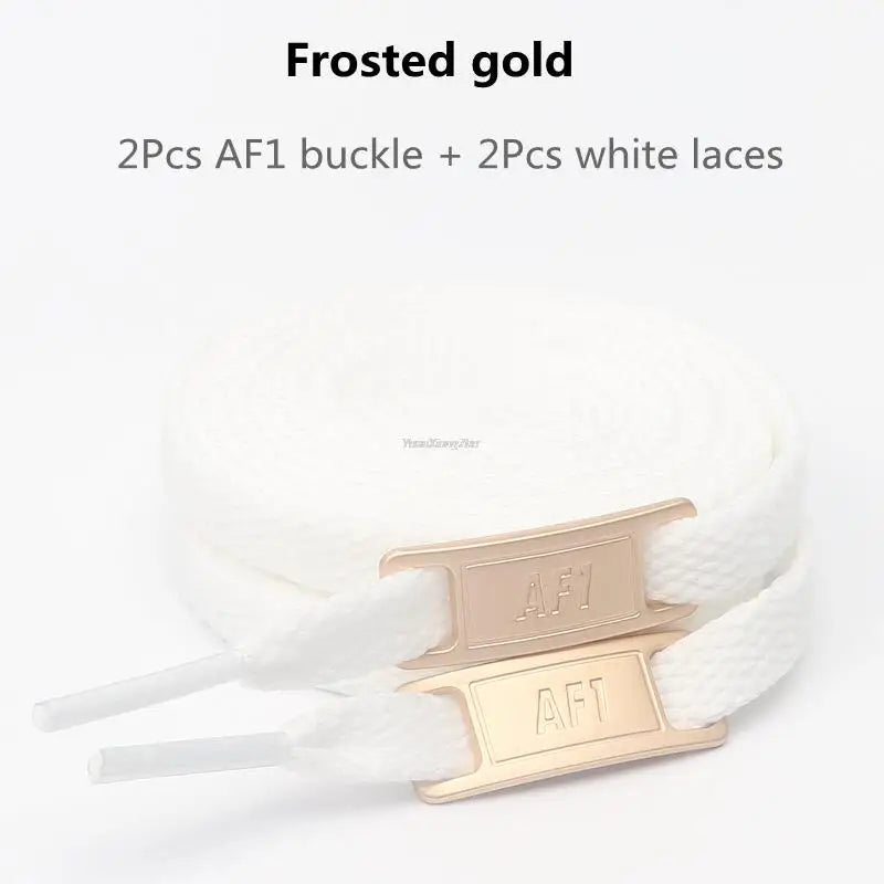 Original AF1 Shoelace Set – White Flat Laces with Shoe Decoration for Air Force 1 Sneakers & Accessories
