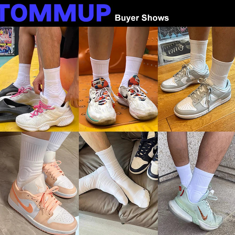 Men’s Basketball Sports Socks Mid-Length Thick Cushion Running Socks