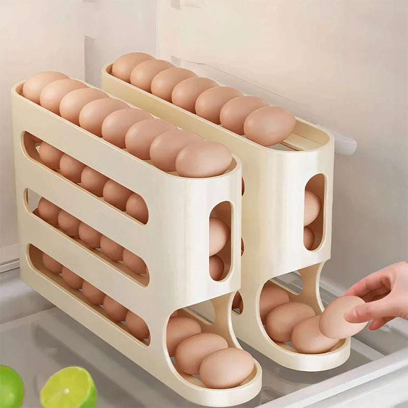 Roll-Out Egg Storage Box – Holds 30 eggs, durable & space-saving.