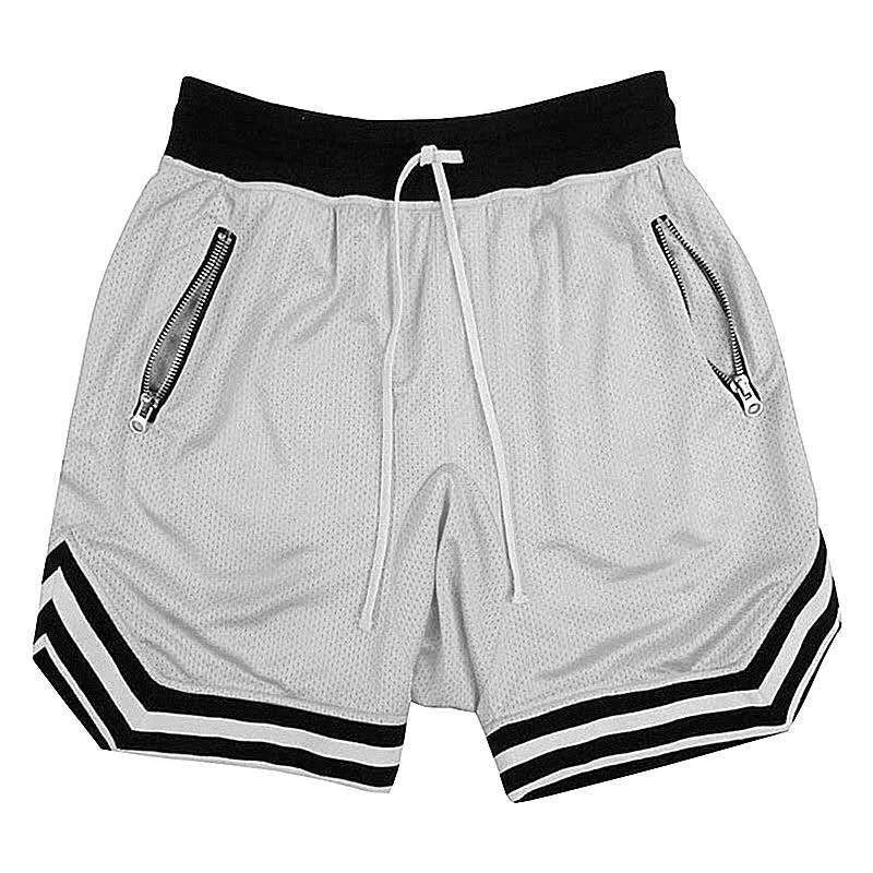 Men's Quick-Dry Sports Shorts – Breathable, Zipper Pockets, Drawstring, Loose Fit