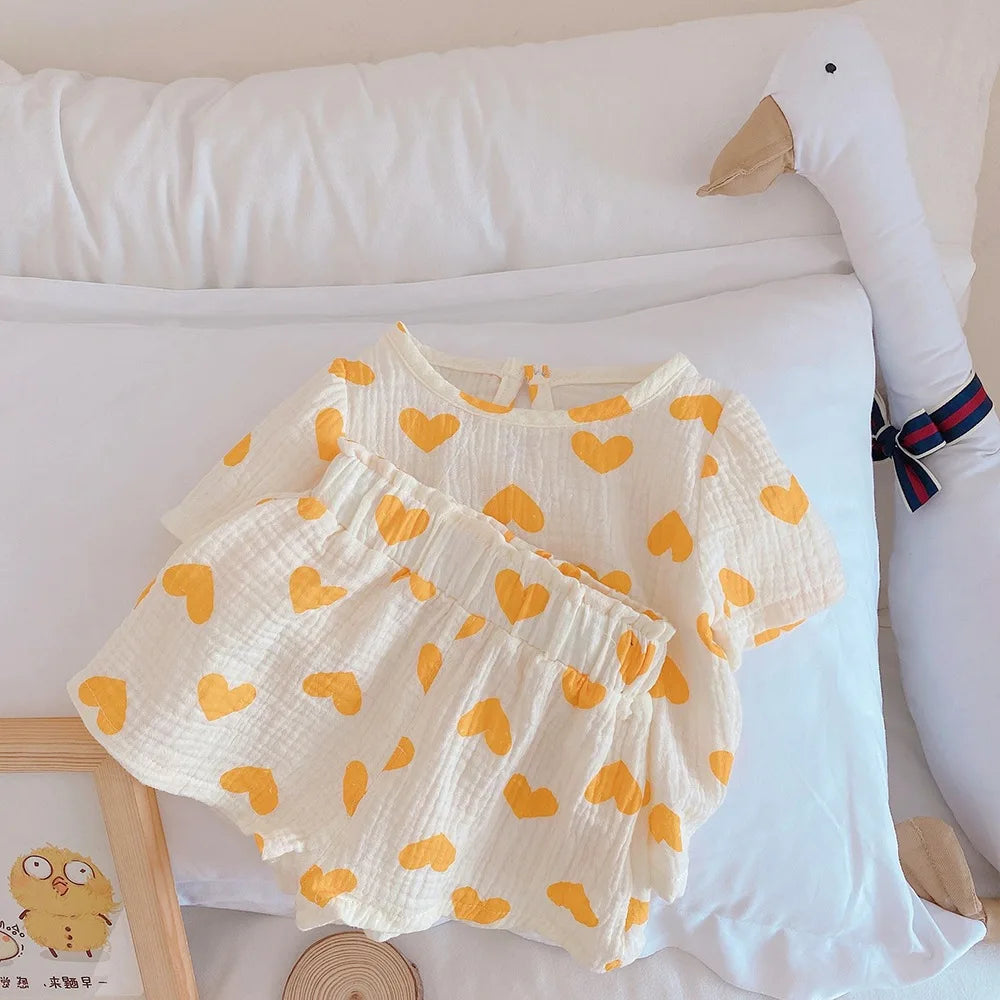2PCS Baby Girl Clothes Set Summer Kids Outfits Cotton Pajama Suit Toddler Infant Boys Girls Clothing